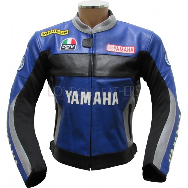 Valentino Rossi 46 Yamaha Blue Leather Biker Jacket